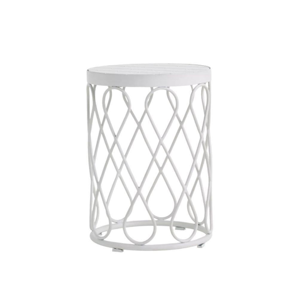 White metal coffee table