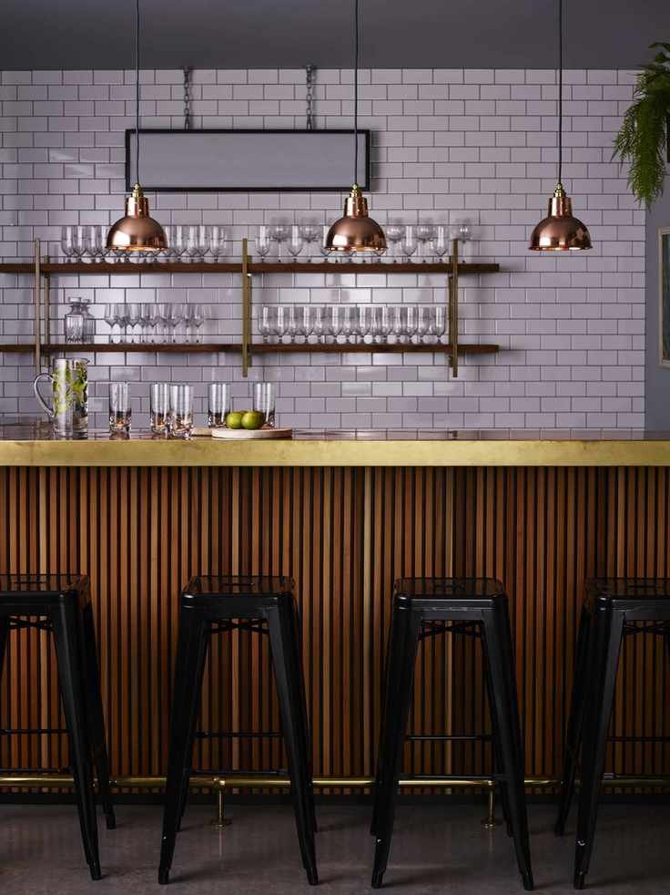 Stylish basement bar