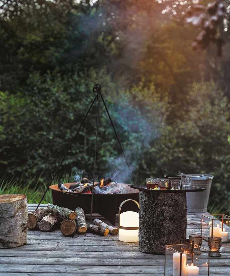 Sensory garden ideas with fire pit