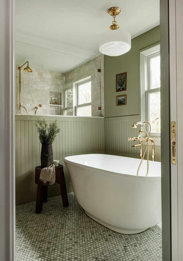 Pastel green bathroom