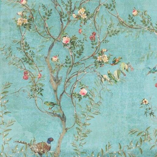 Wildon Home&amp;reg; Spoor Chinoiserie Turquoise Wall Mural | Wayfair