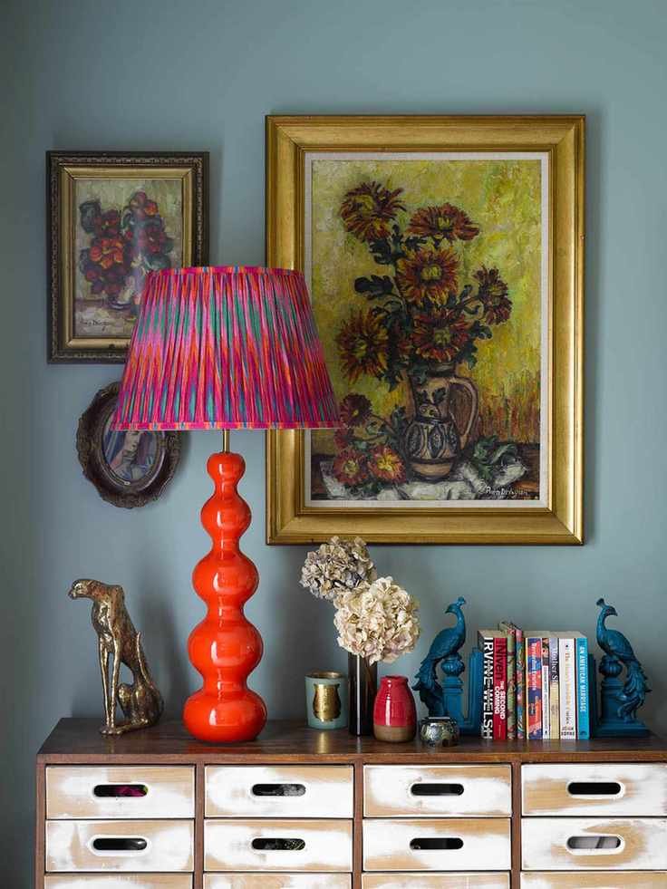 zigzag ikat lampshade by Pooky in hallway
