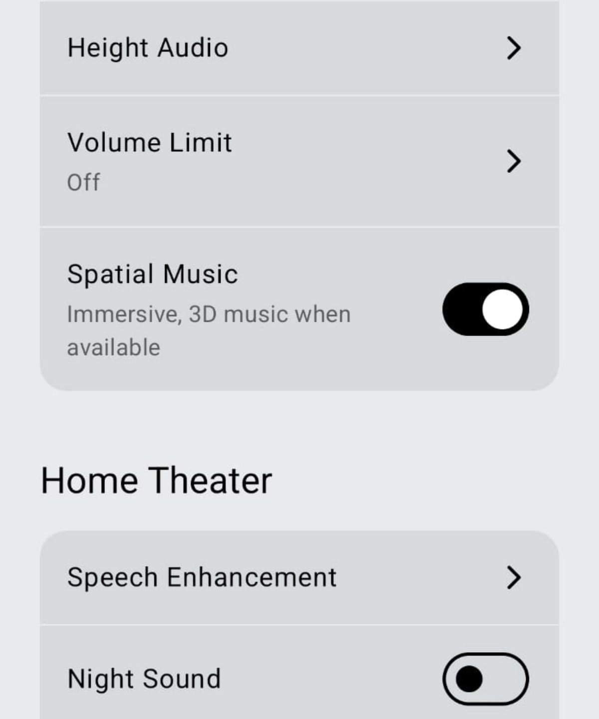 Sonos app interface showing available features and settings for the Sonos Arc Ultra soundbar.