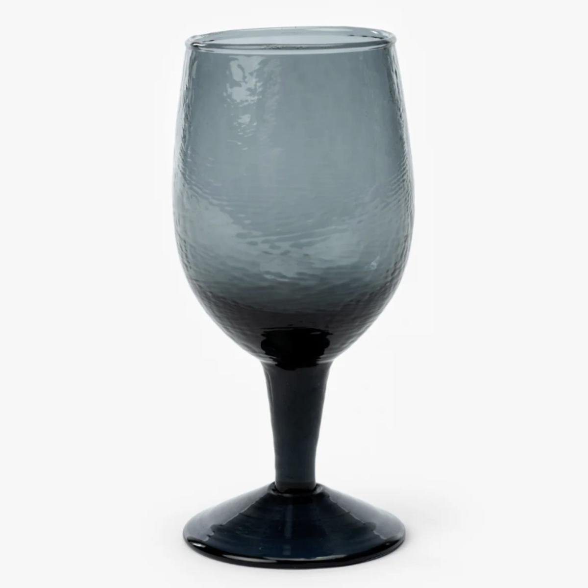 Smoky colored textured wine glass