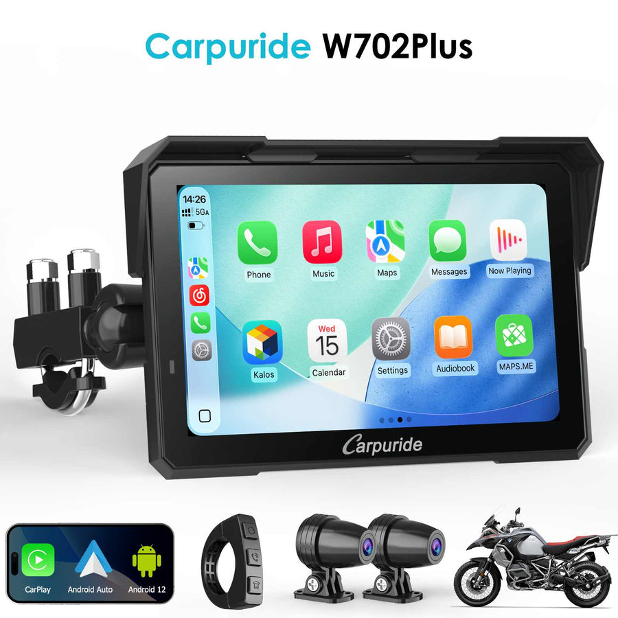Carpuride W702 Plus motorcycle stereo with Android