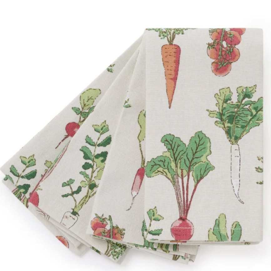 Garden vegetable printed napkins
