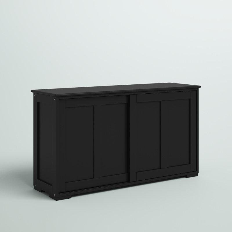 Zipcode Design&amp;trade; Harbuck Kitchen Storage Cabinet Sideboard Buffet Cupboard Wood Sliding Door Pantry Black &amp;amp; Reviews | Wayfair