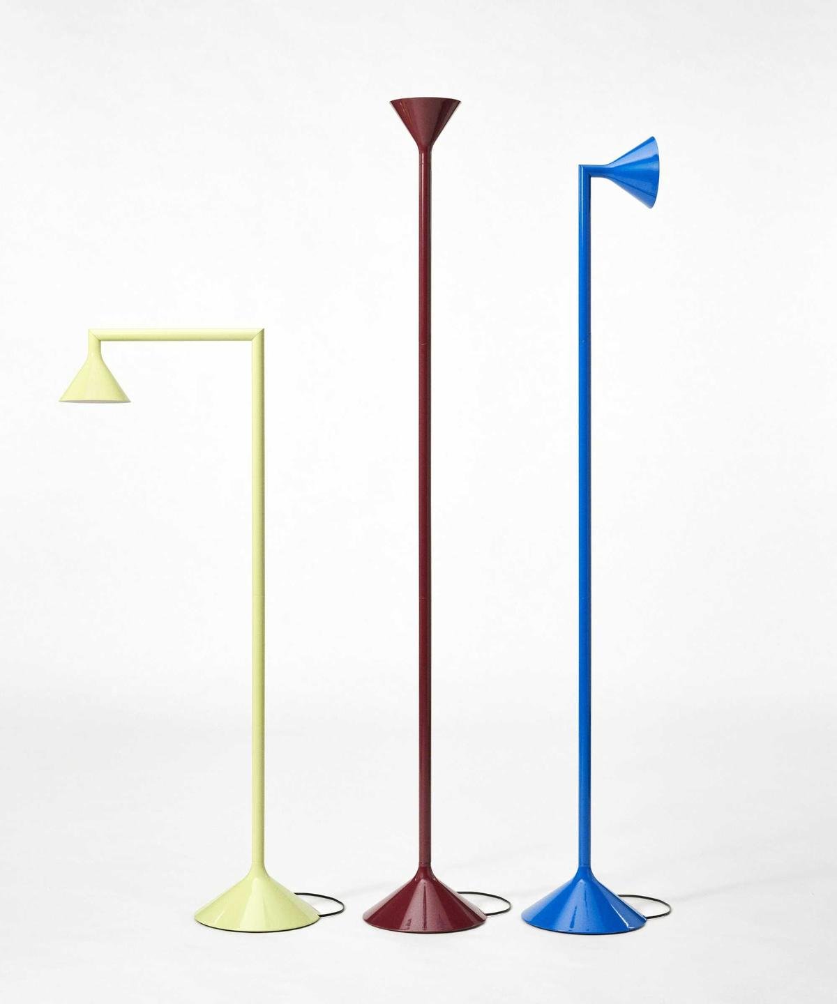 three floor lamps