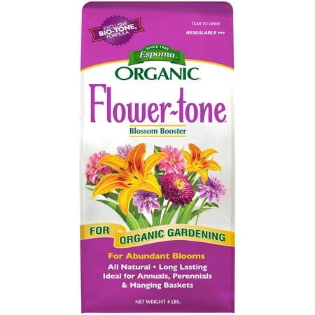 Espoma Organic Flower-Tone 3-4-5 Natural Plant Food for Flowers, Annuals, Perennials & Hanging Baskets, Blossom Booster, 4lb