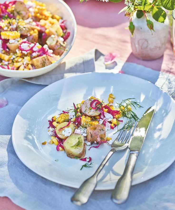 Charred corn, dill and new potato salad