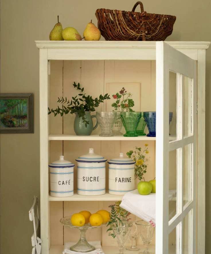 Display cabinet vitrine coffee sugar container jars glassware