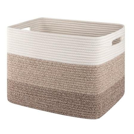 Cherishgard 42l Cotton Rope Storage Basket With Handles&amp;#65292;rectangle Laundry Basket for Storage&amp;#65292;toy Basket for Organizing