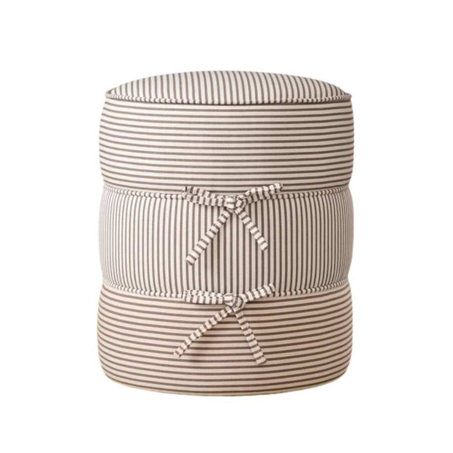 a striped ottoman