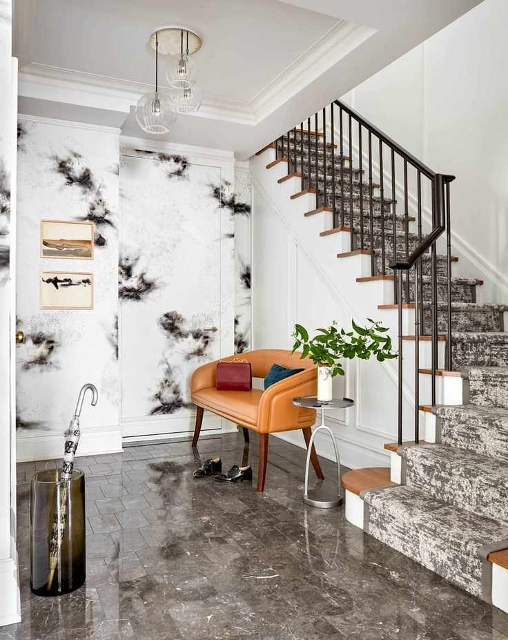 Entryway in black and white