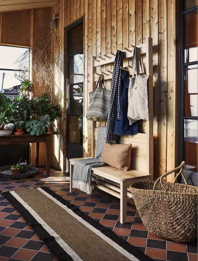 a rustic modern back porch