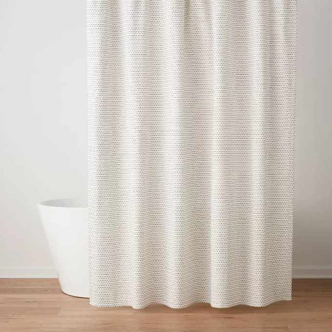 Woven Dotted Line Shower Curtain from Threshold