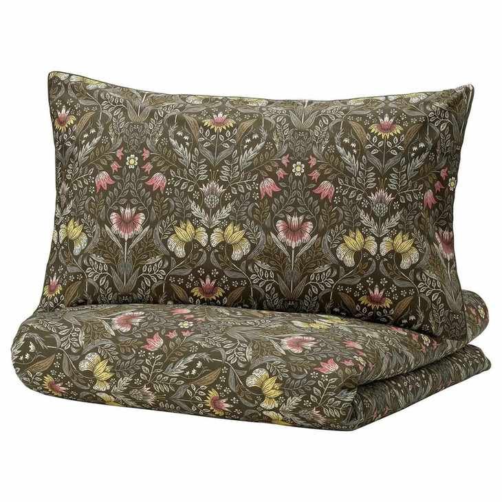 K&amp;Auml;rrdun&amp;Ouml;rt Duvet Cover and Pillowcase(s) - Dark Green/multicolor Full/queen (double/queen)