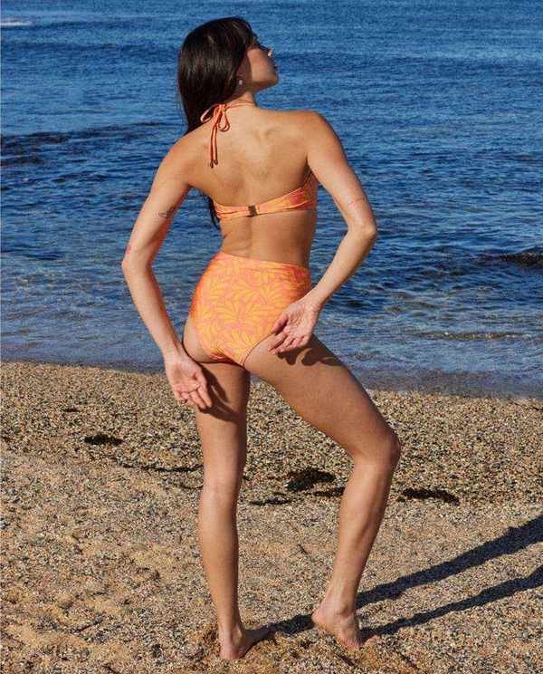 Vibrant Orange Bandeau Bikini Top for Summer Fun