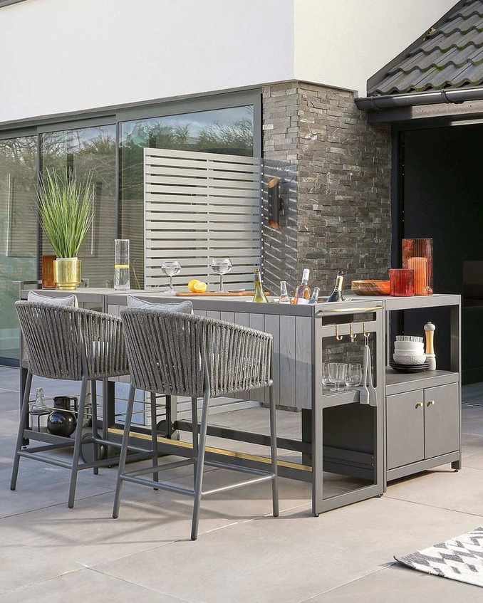 Patio furniture ideas on display.