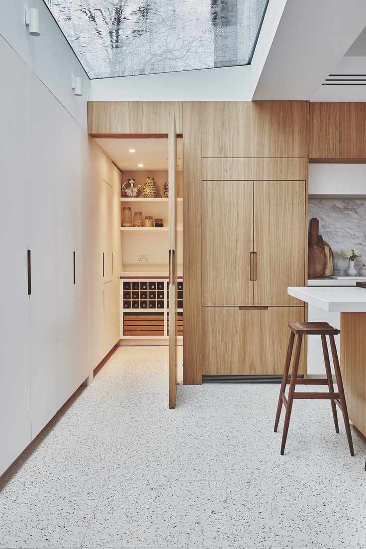 Back kitchen for extra storage in a modern kitchen