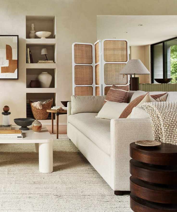 Decorative screen for hiding household items