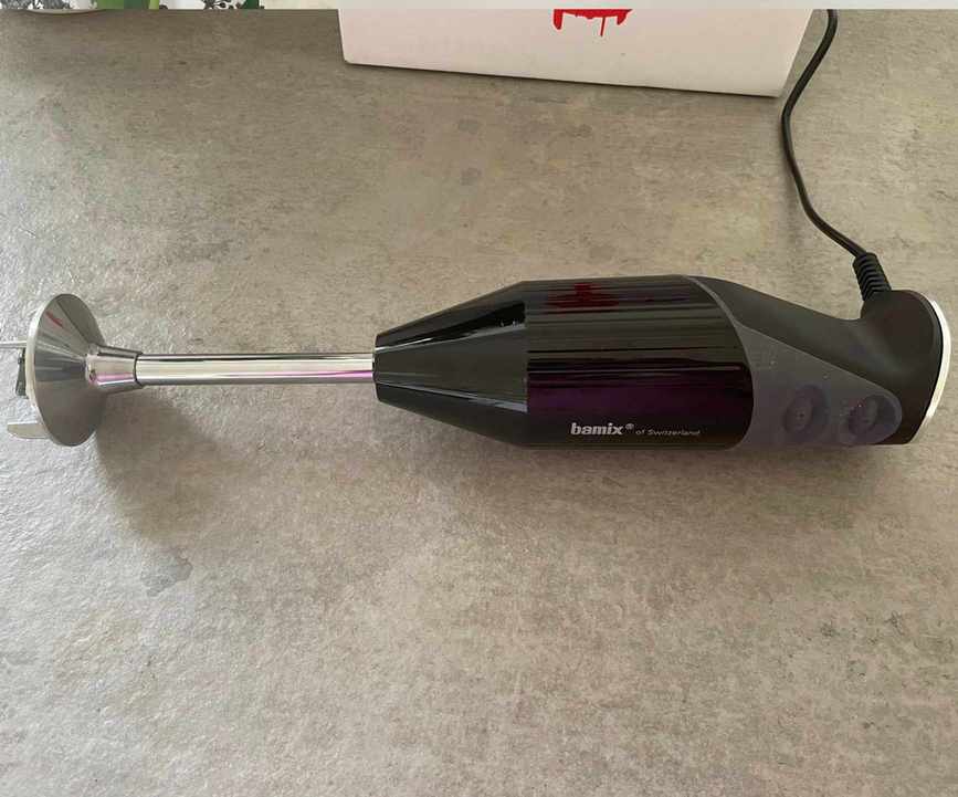 Bamix immersion blender on countertop