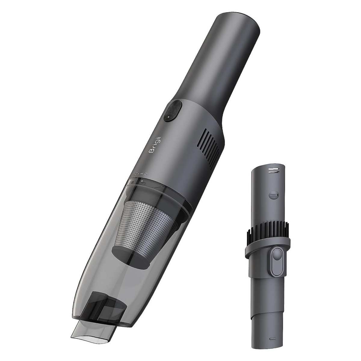 A Brigii Cordless Vacuum and its nozzle attachment