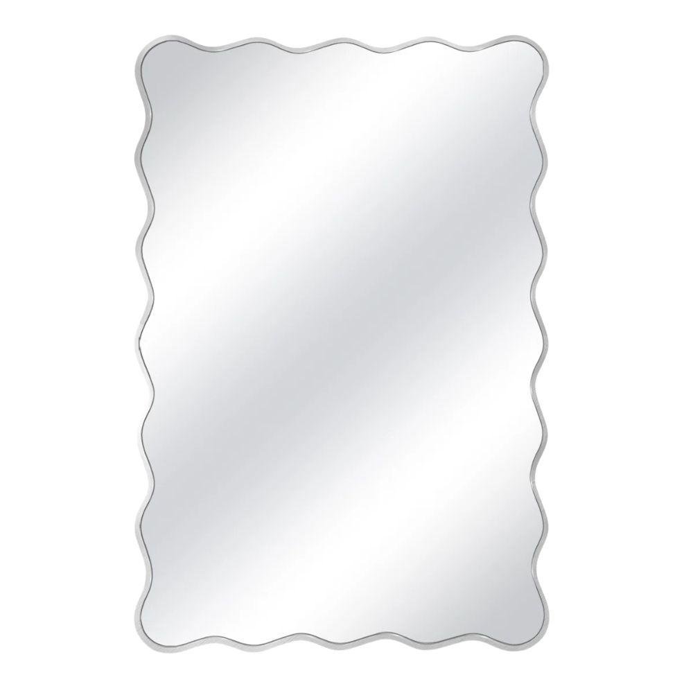 Wavy Metal Framed Rectangle Wall Mirror