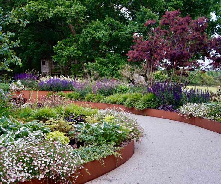 modern edging: corten steel borders