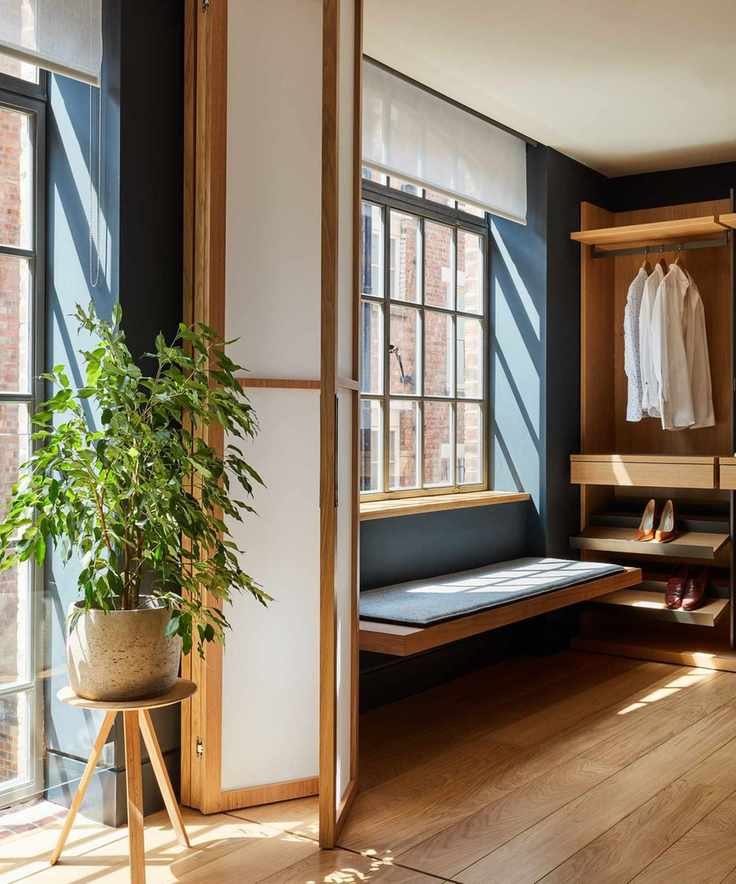 Loft interior with closet