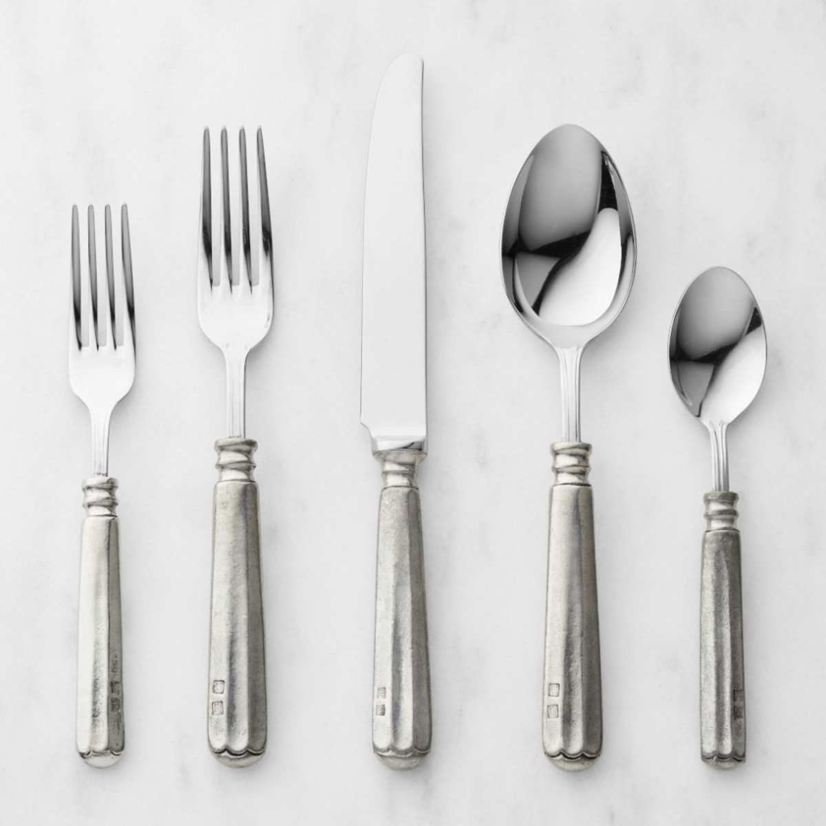 Silver vintage style flatware set