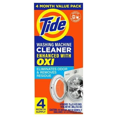Tide Washing Machine Cleaner With Oxi Powder, Odor Eliminator and Washer Residue Remover, 4 Count