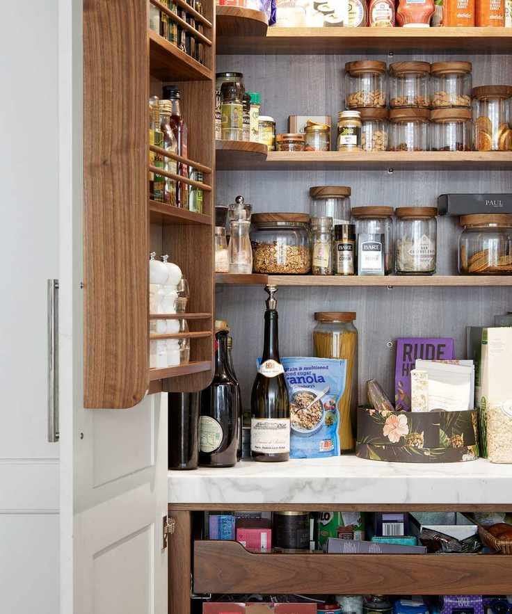 Organized larder cupboard