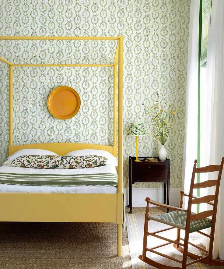 bedroom with statement bed frame