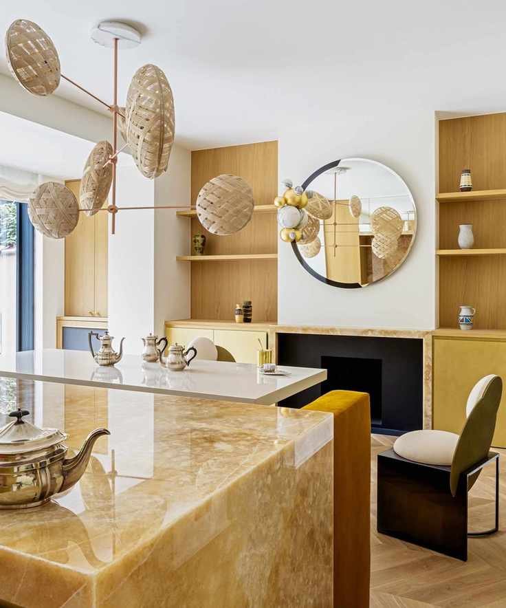 mustard yellow kitchen