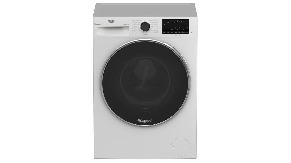 Beko RecycledTub Washer on a white background in a white finish