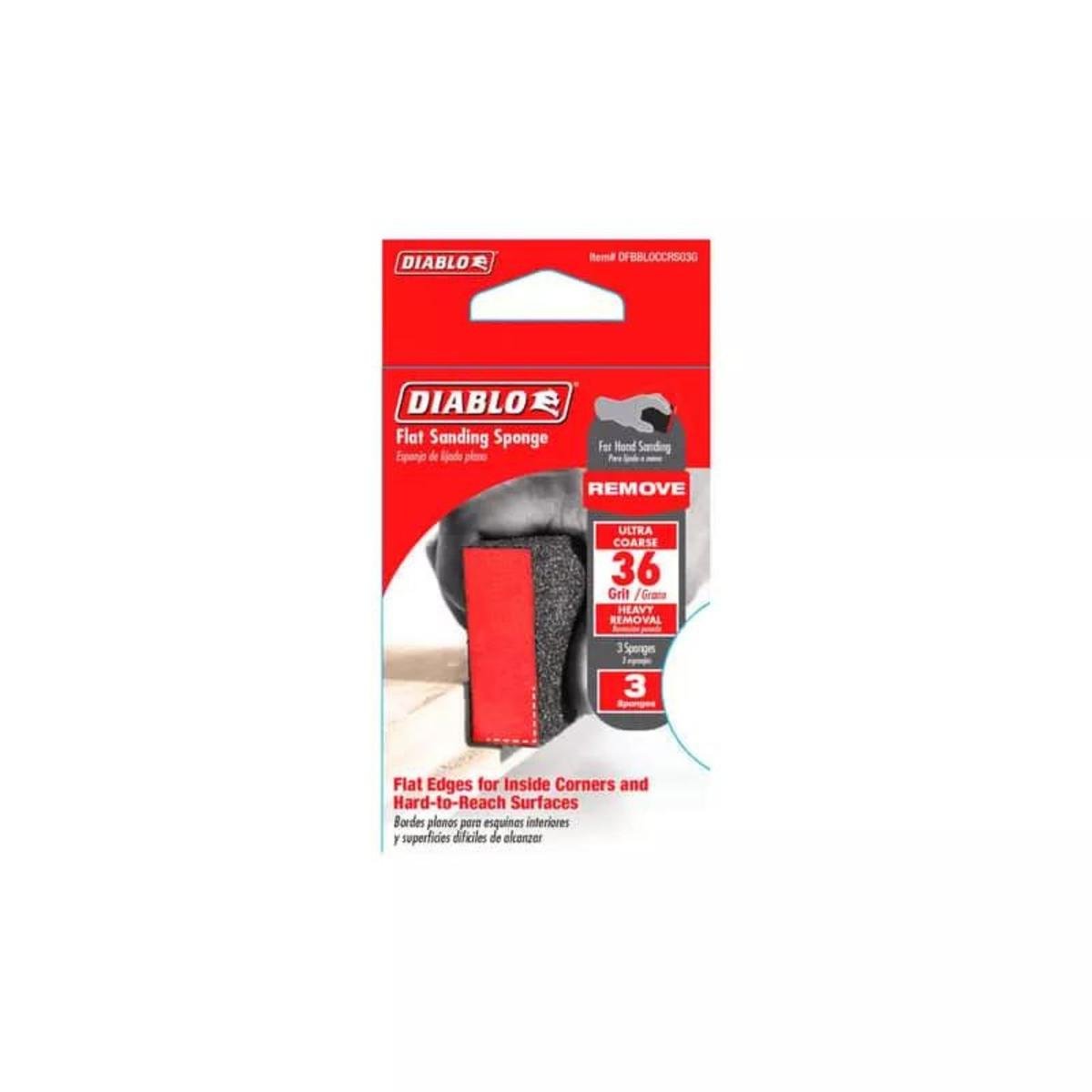 Diablo 4 in. L X 2-1/2 in. W X 1 in. 36 Grit Coarse Block Sanding Sponge - Target