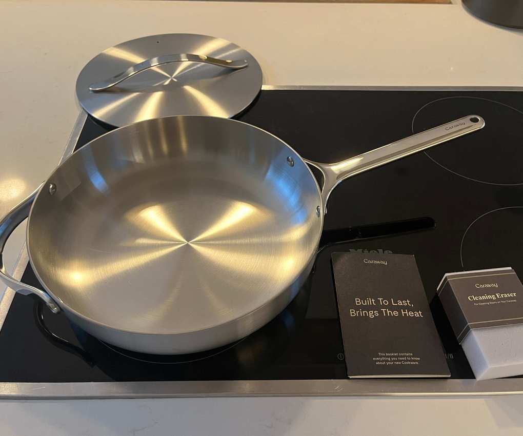 Caraway stainless steel saut&amp;eacute; pan in my test kitchen