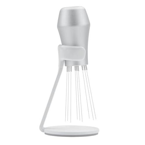 Normcore WDT Distribution Tool With Stand V3, 9 Prong Needle Espresso Stirrer, 18 Needles 0.25mm / 0.3mm Thick Spring Wires, Weiss Distribution Technique, Anodized Aluminum Handle, Silver