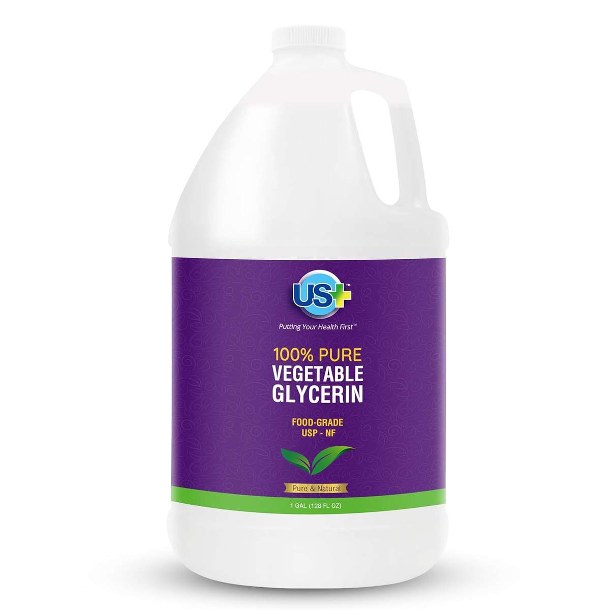 Us+ 100% Pure Vegetable Glycerin - Pharmaceutical &amp;amp; Food Grade (usp) - Premium Quality All-Natural Moisturizer &amp;amp; Cleanser - for Skin, Hair, Soaps &amp;amp; More (1 Gallon)