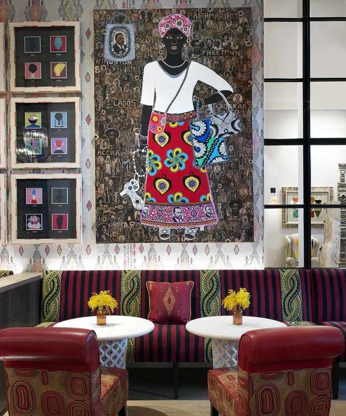 Scaled pattern in Firmdale hotel designed by Kit Kemp