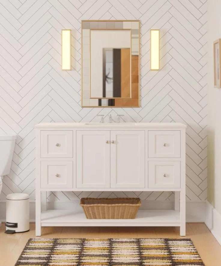 White bathroom with chrome hardware