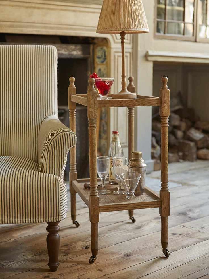 Oak bar cart from Rowen & Wren