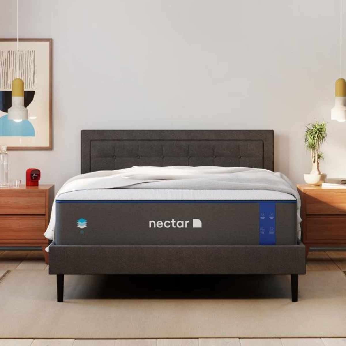 Nectar Memory Foam Mattress against a white wall.