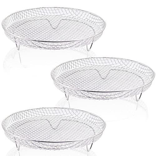 Pmiio 8 Inch Air Fryer Racks, Air Fryer Universal Accessories, Baking Rack,round Stackable Grill, Food-Grade Stainless Steel Kitchen Household, Fit All 4.2qt - 5.8qt Air Fryer,oven - 3 Pack