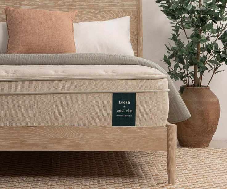 Leesa x West Elm Mattress on a bed.