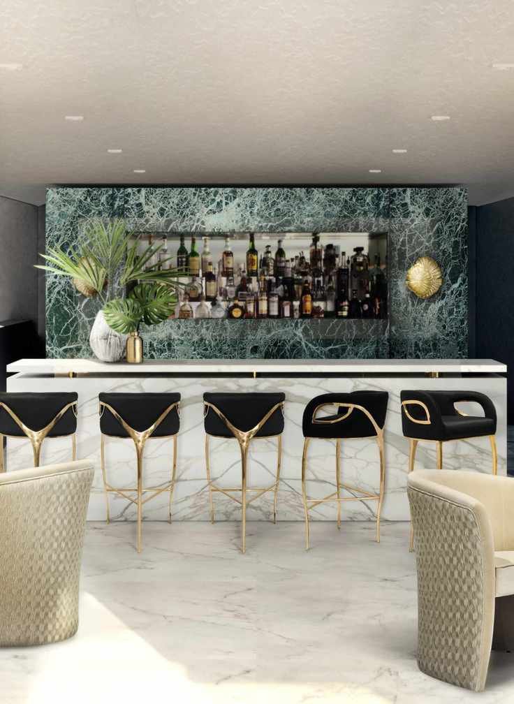 Stylish basement bar