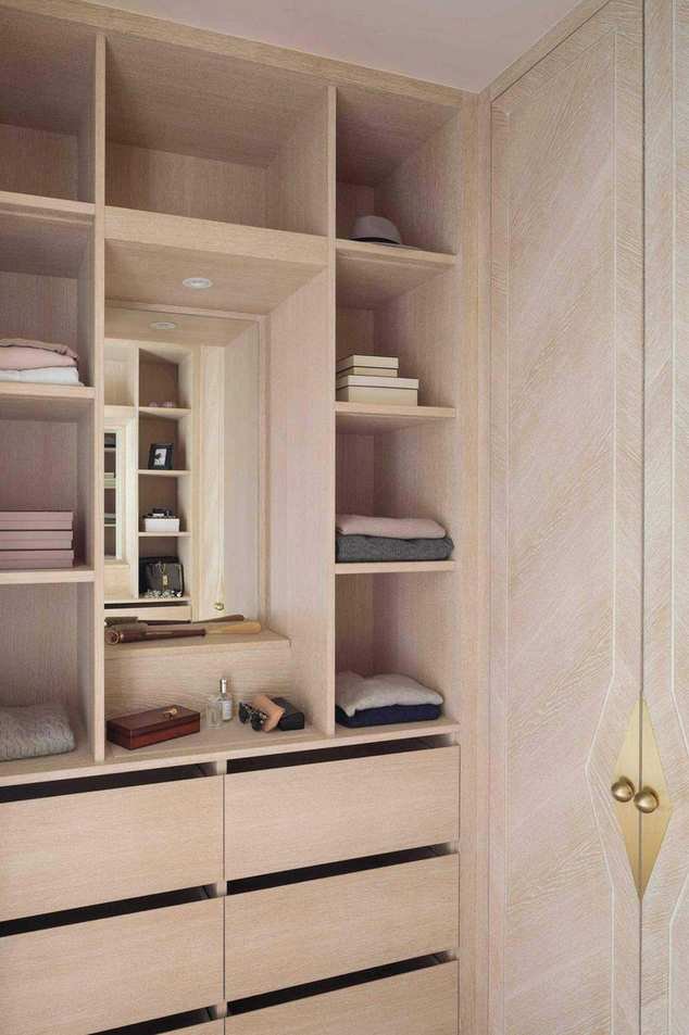 custom clothing storage with shelving and drawers