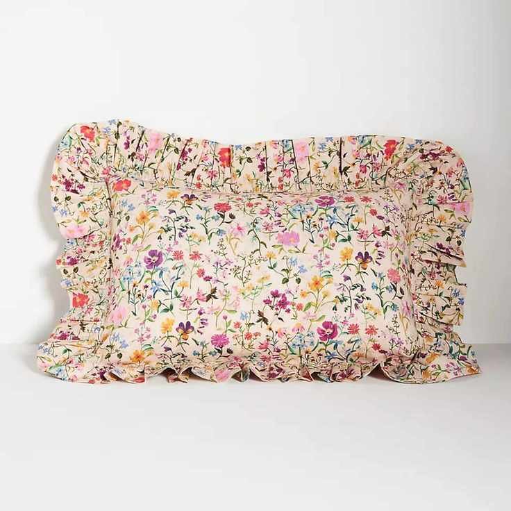Coco &amp;amp; Wolf Silk Ruffle Cushion Cover