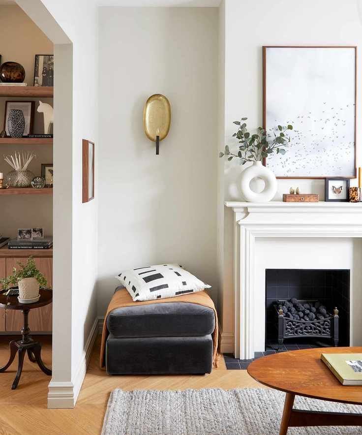 Neutral living room with modern taupe furnishings
